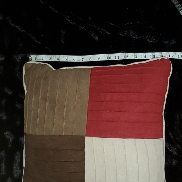 2 - MADISON PARK Jackson Blocks Faux Suede Accent Throw Pillows-Embroidered-EUC - Picture 12 of 16